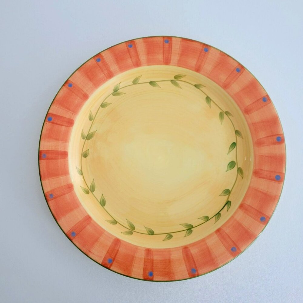 Pfaltzgraff Napoli Stoneware Dinner Plate Set of 2, Yellow & Orange Discontinued - Picture 2 of 8